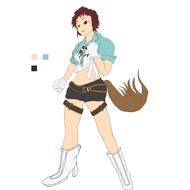 メジロライアン線画 色見本