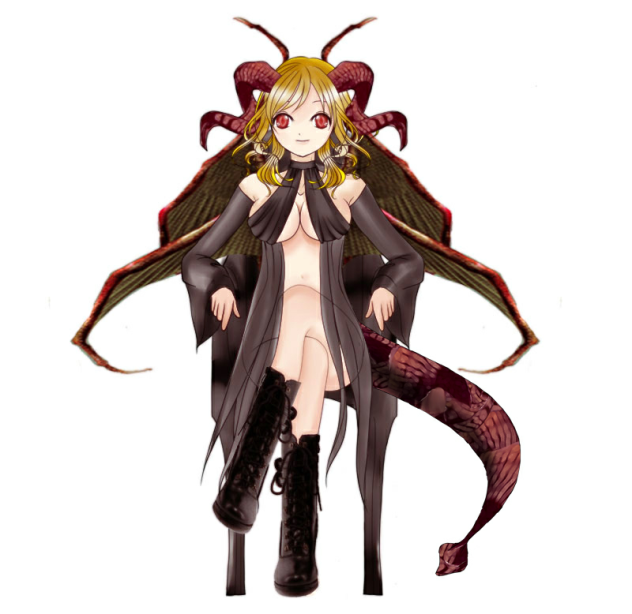 手描きイラスト　黒悪魔ちゃん　オリジナル　水彩画 悪魔ちゃん - ibisPaint