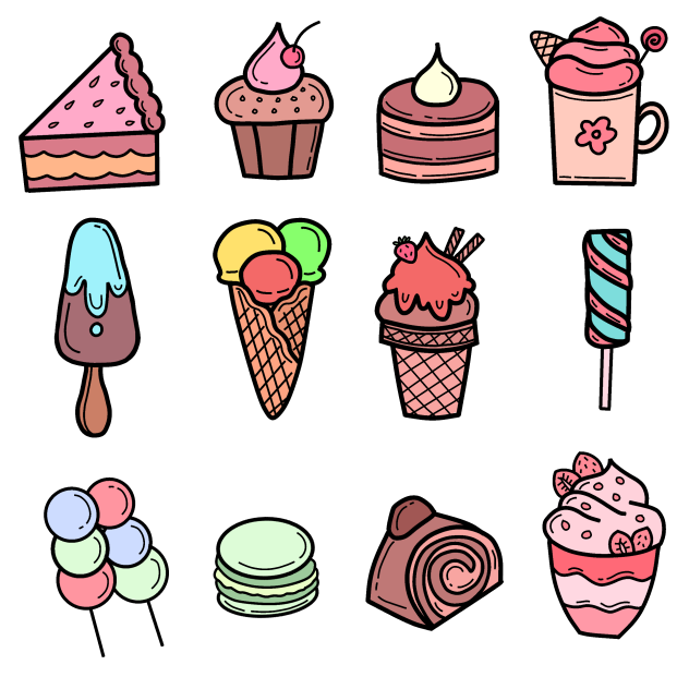 DESSERTS COLORED