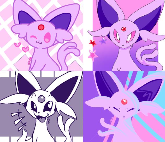 4 dibujos de espeon