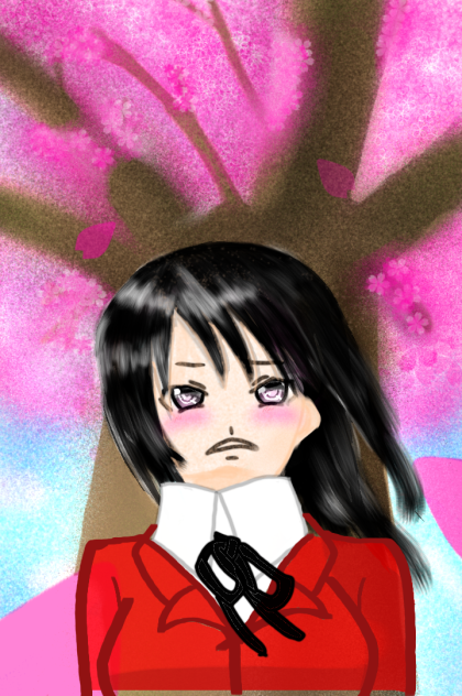 桜の下で
