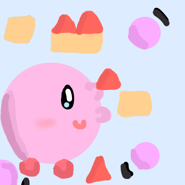 つみきで遊んでいるカービィ！