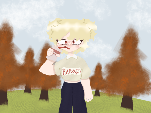 smart girl drinking a drink idk - ibisPaint