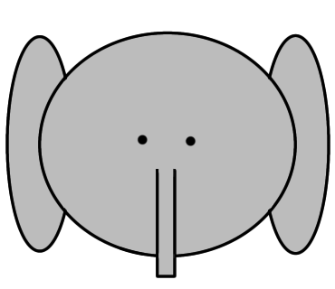 ゾウのイラストを描きました