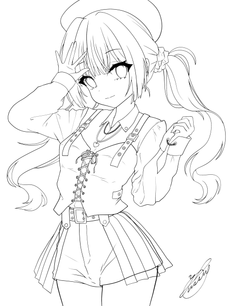 The girl I met（線画）