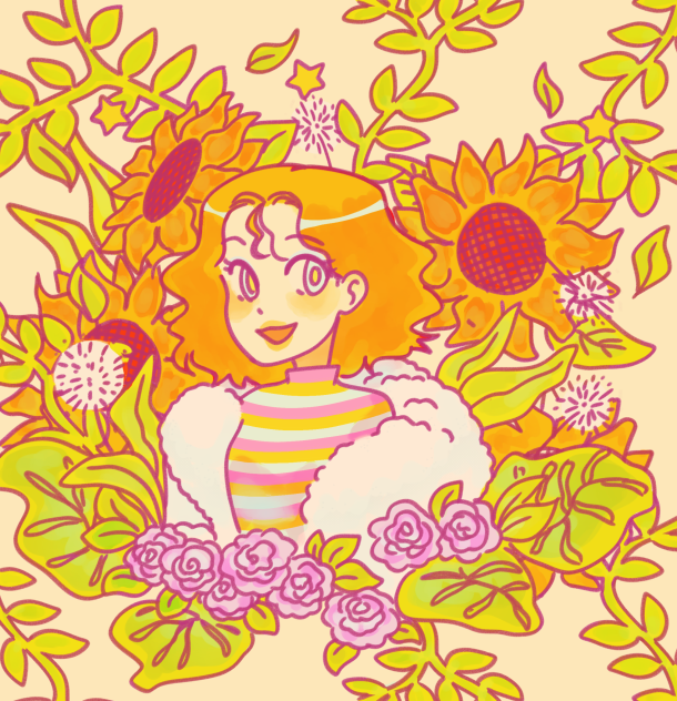 Sunflower & roses - ibisPaint