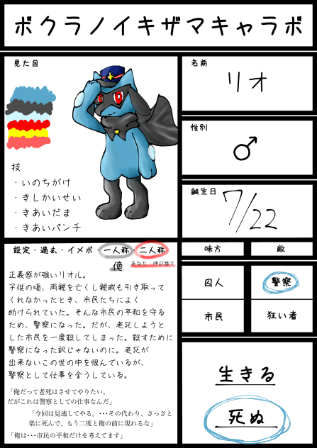 「ボクラノイキザマ」のキャラ募集