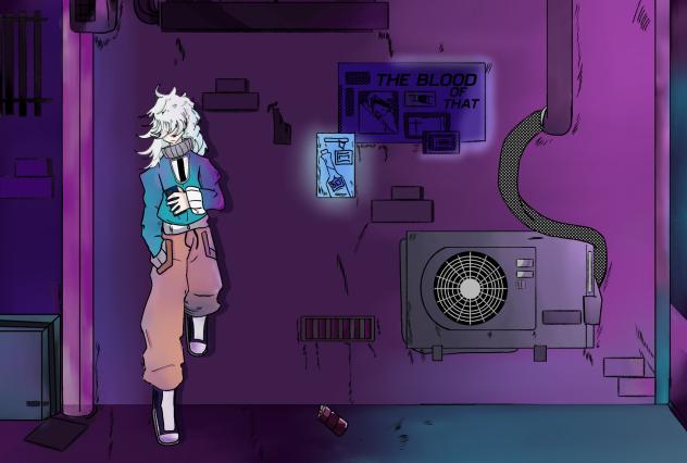 The alley - night neon city