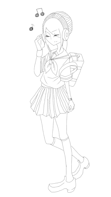 女子高生[塗り絵] - ibisPaint