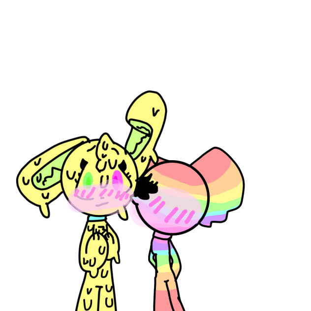 rainbow and slimey