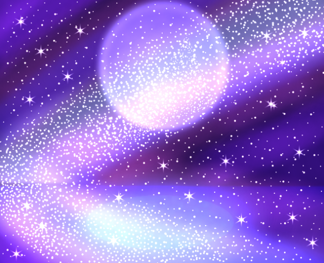 水面にも映る星と月