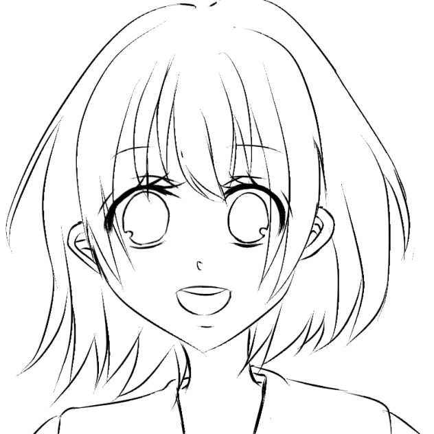 線画 女の子 ぜひ塗ってください！