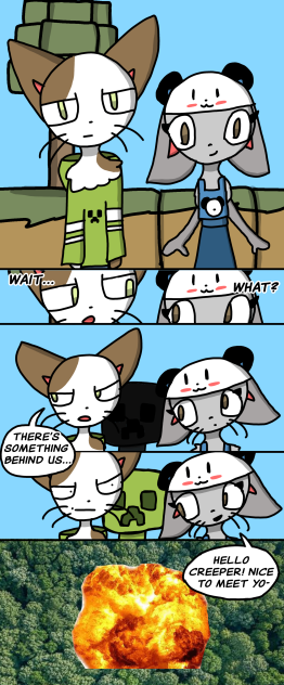 creeper and panda cats comic #1