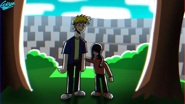 Brother and sister day out.