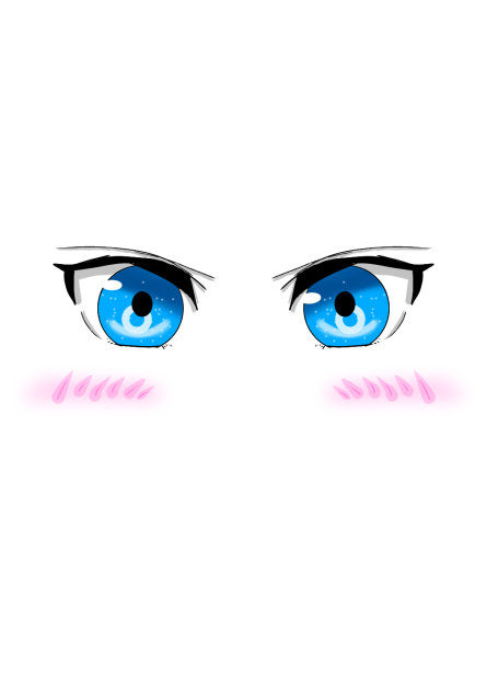 Anime girl eyes with blush pink