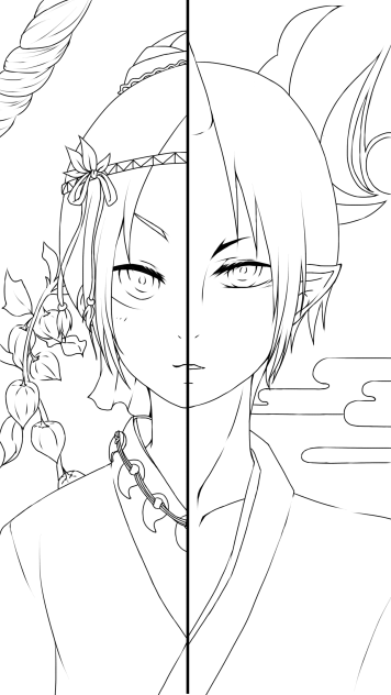 【線画】丁・鬼灯