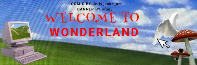 WELCOME TO WONDERLAND BANNER THING