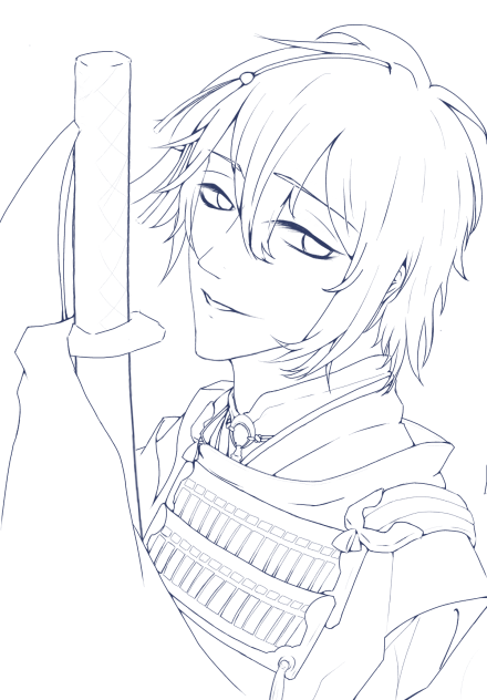 【刀剣乱舞】三日月宗近【線画】