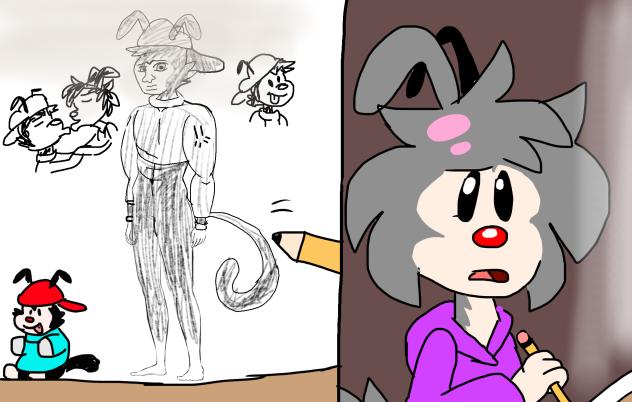Plum draws Wakko Warner