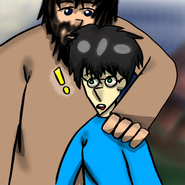 Harry Potter and Rubeus Hagrid