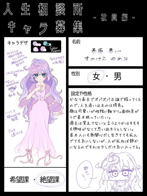 リンカさんのキャラ募集(絶望課)