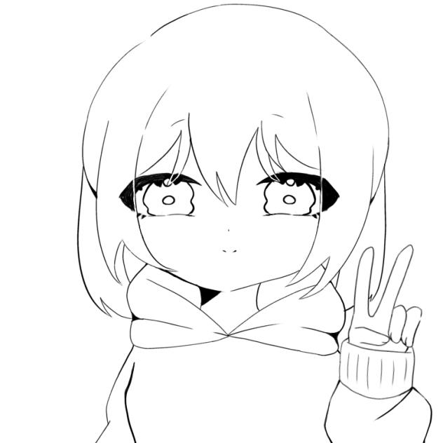 オリキャラ線画