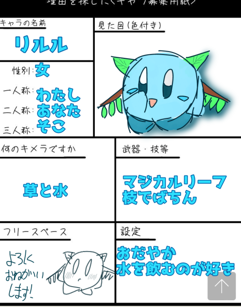 キャラ募やったよぉ