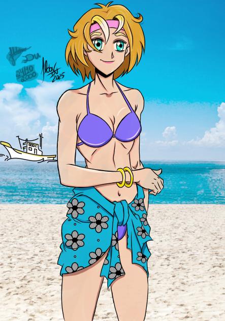 Garota na praia ( refeito )