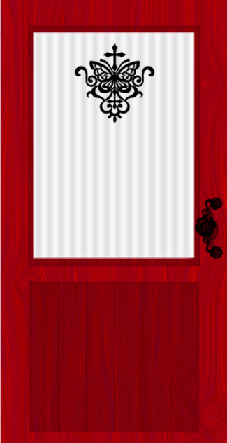 素材 ドア （赤）