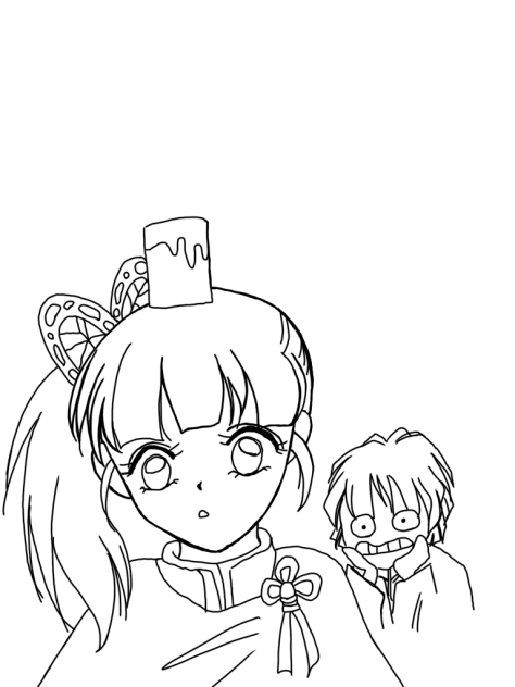 鬼滅の刃　栗花落カナヲ　塗り絵