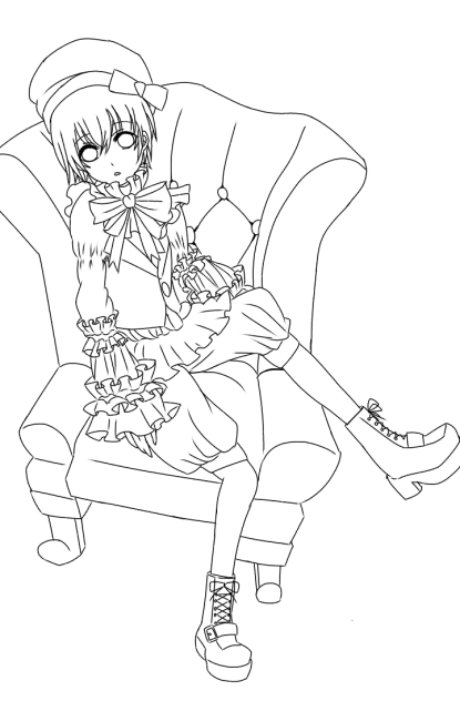 少年、少女どちらでも 線画