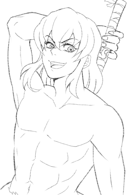 嘴平伊之助　線画