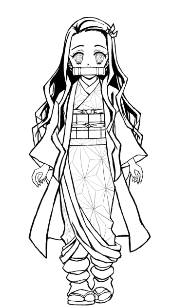 竈門襧豆子　ぬり絵