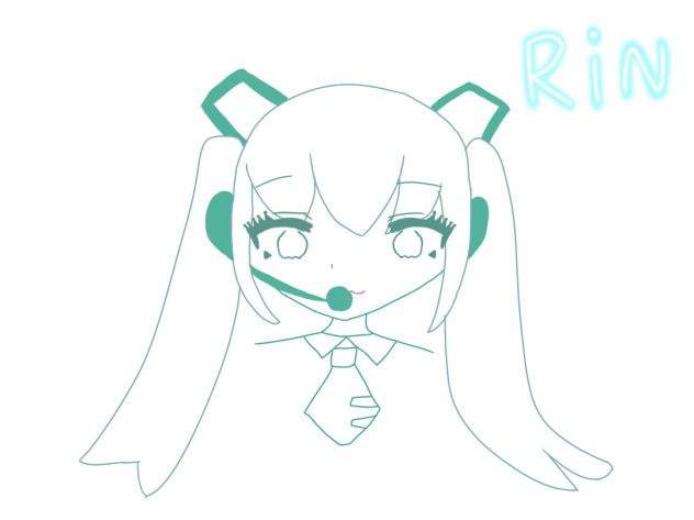 初音ミクの線画だよぉ