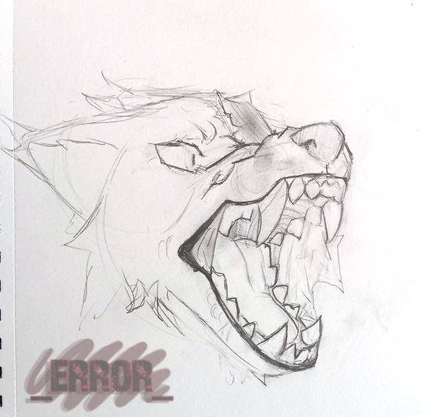 fierce wolf traditional drawing