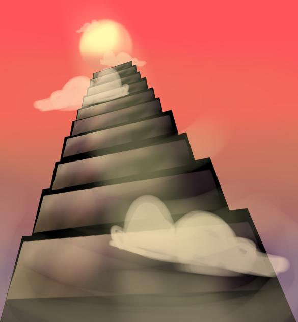 Stairs lead to Sun