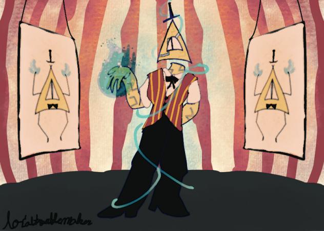 Bill cipher Handyman au (he’s touring)