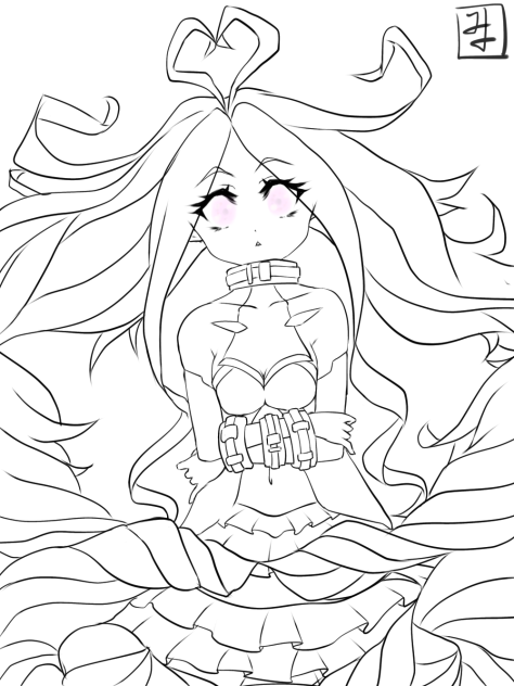 Top heavy girl line art