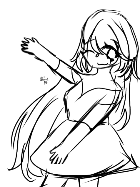 A Girl Dancing Sketch