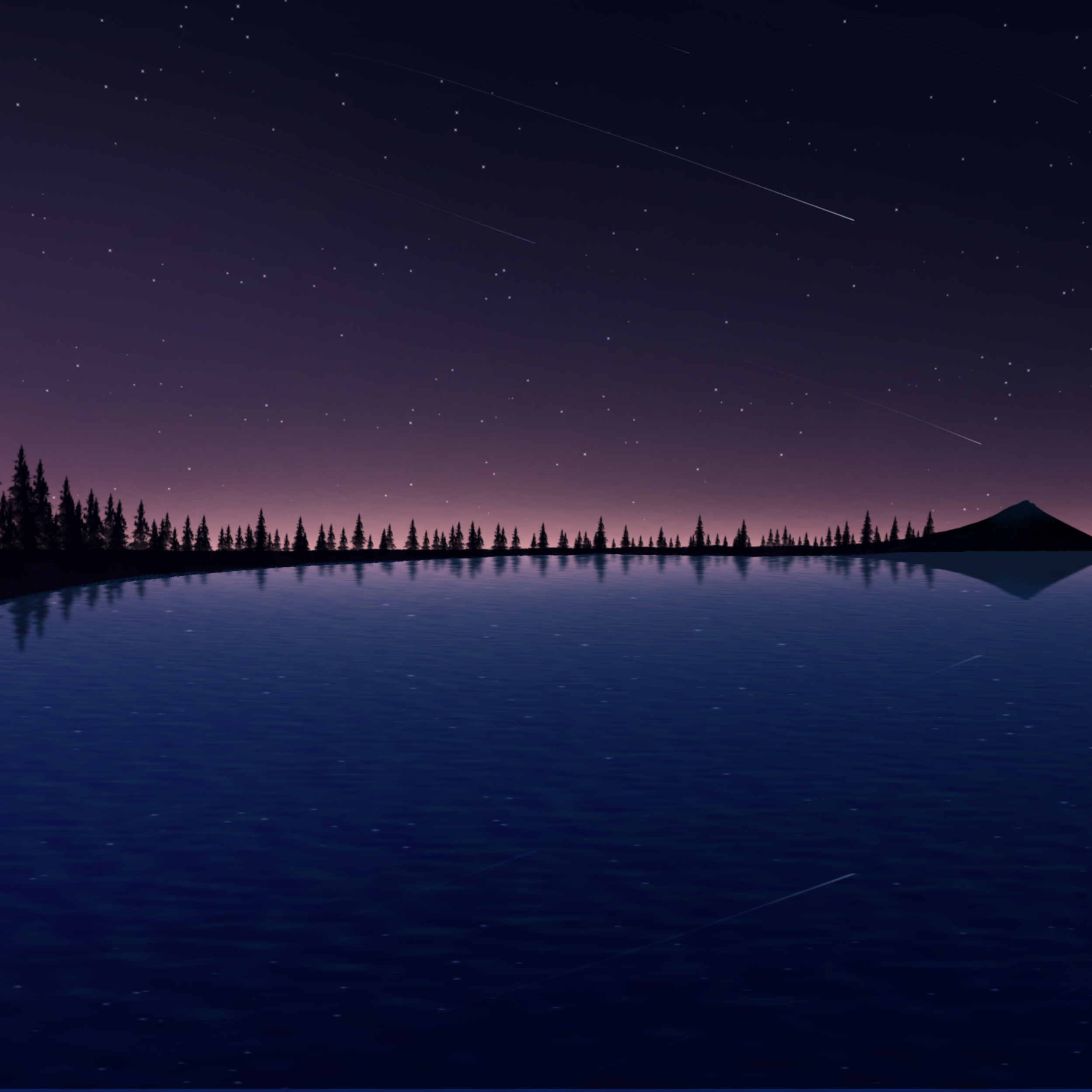 Stars and lake - ibisPaint