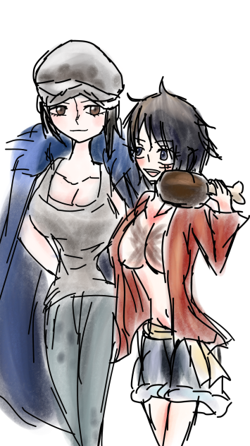 ロー × ルフィ  女体化Ver.（落書きだから雑です）