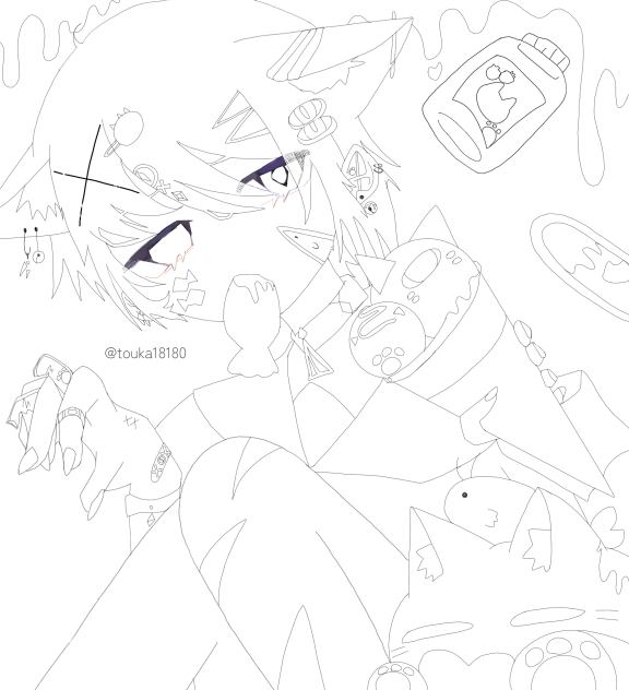 🐾💜‪🍨線画