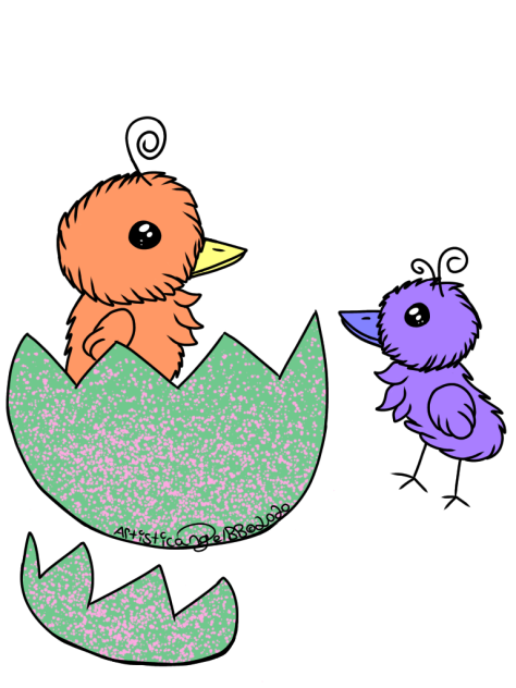 Orange And Purple Easter Chicks - Speedp