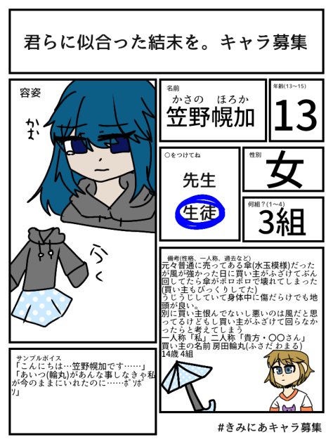 水玉模様の傘の子