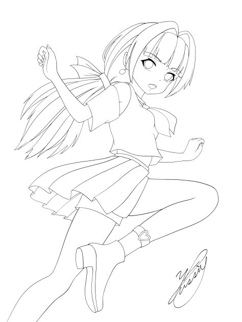 Running away is winning（線画）