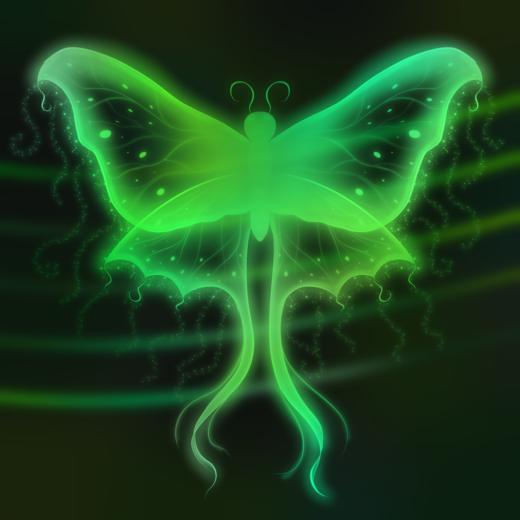 Glowing Green Butterfly