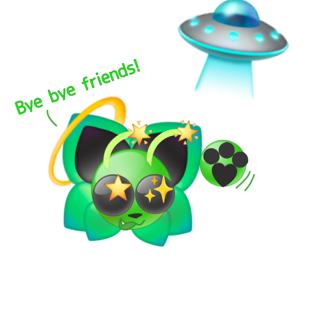 Alien emoji cat!
