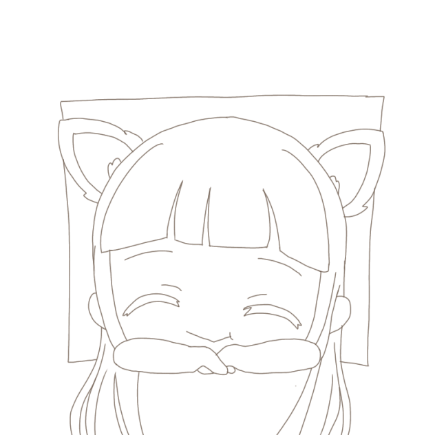 線画　きつね　弦巻こころ
