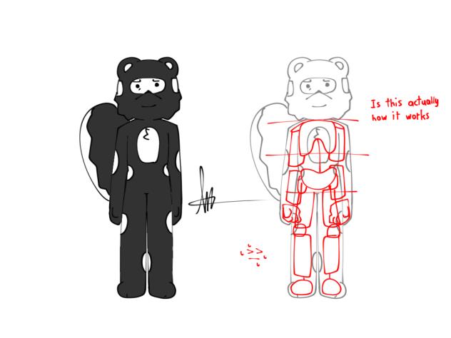 Mephitis body ref + skeletal practice 🕺