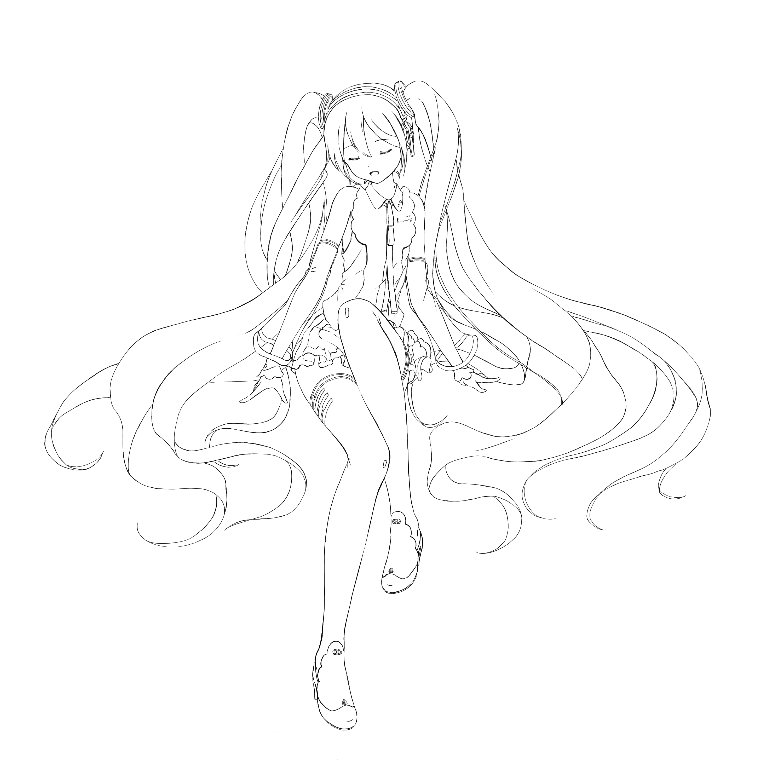 塗り絵 初音ミクNT - ibisPaint